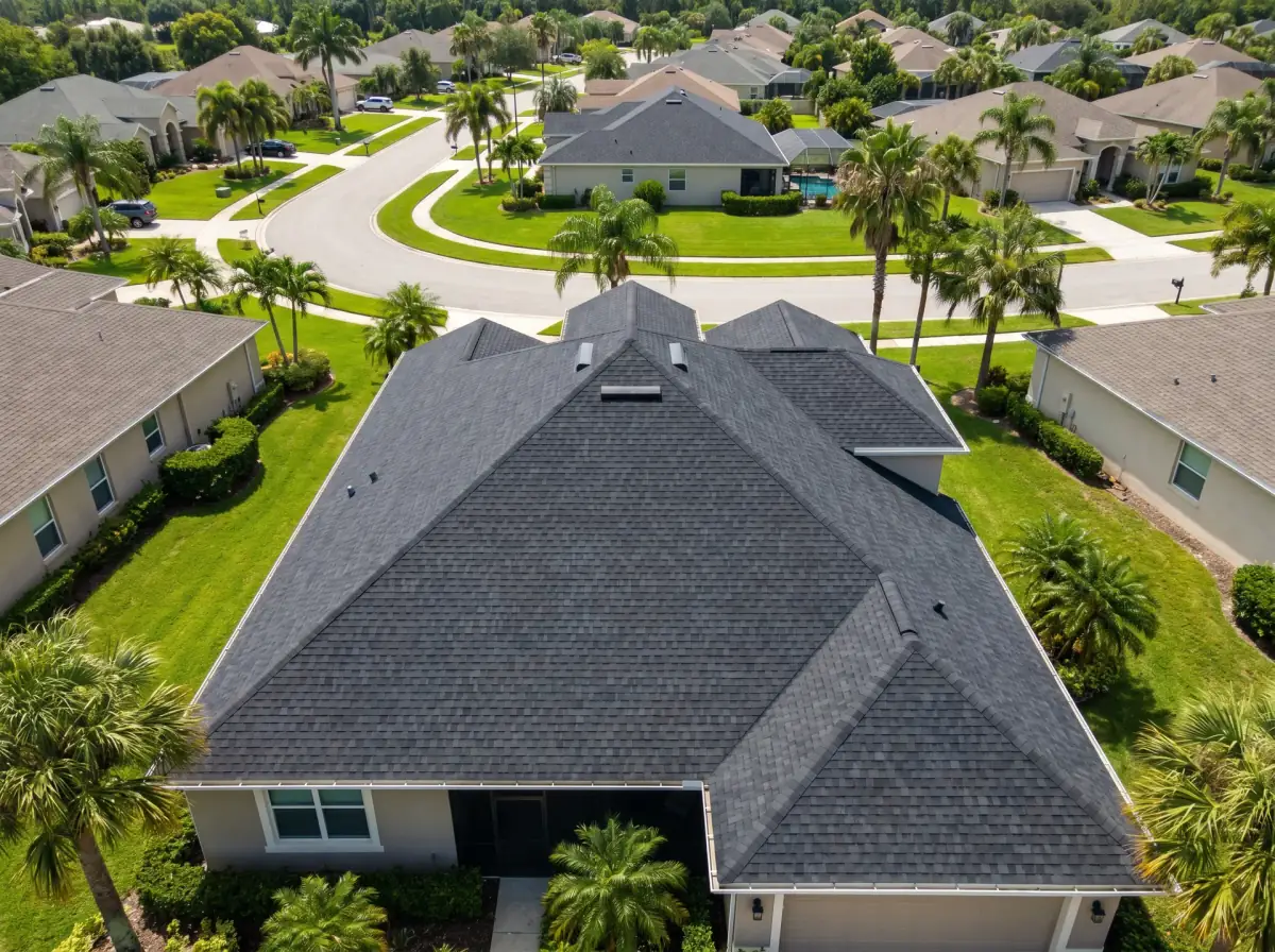 Full roof replacement — aerial view in Fleming Island, FL